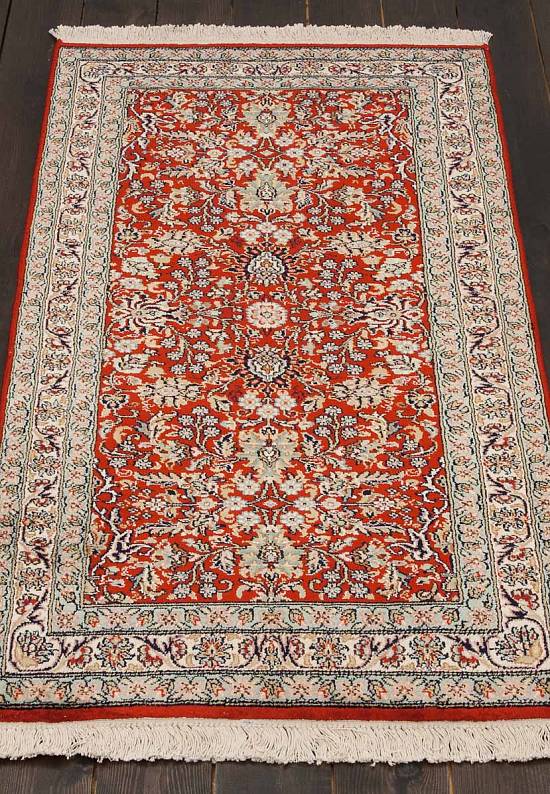 Шелковый ковер ручной работы из Индии 242102-Afshar red/beige