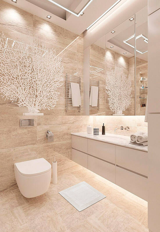 Двусторонний коврик для ванной  Natura Heavy 1601 White