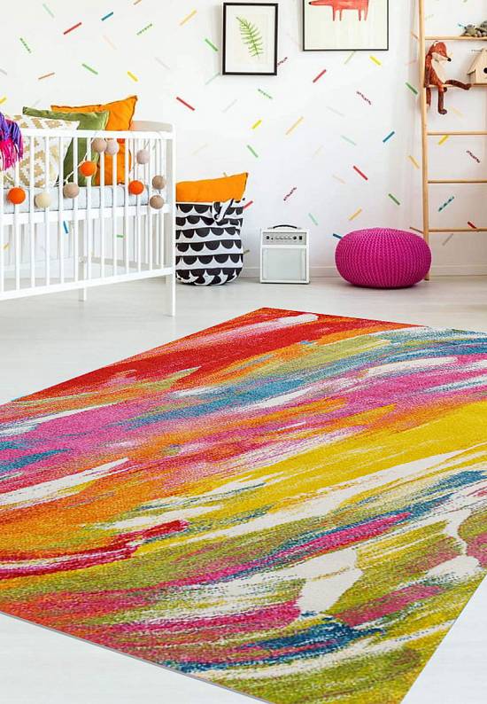 Недорогой синтетический ковер 2948-Multicolor