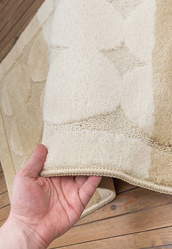 Бежевый комплект ковриков для ванной комнаты и туалета Edremit 2540 Beige BQ