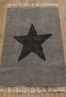 Безворсовый ковер JC International JHC-22 grey-black star patch