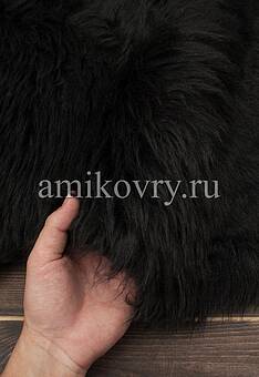 фактура шкуры из искусственной овчины black