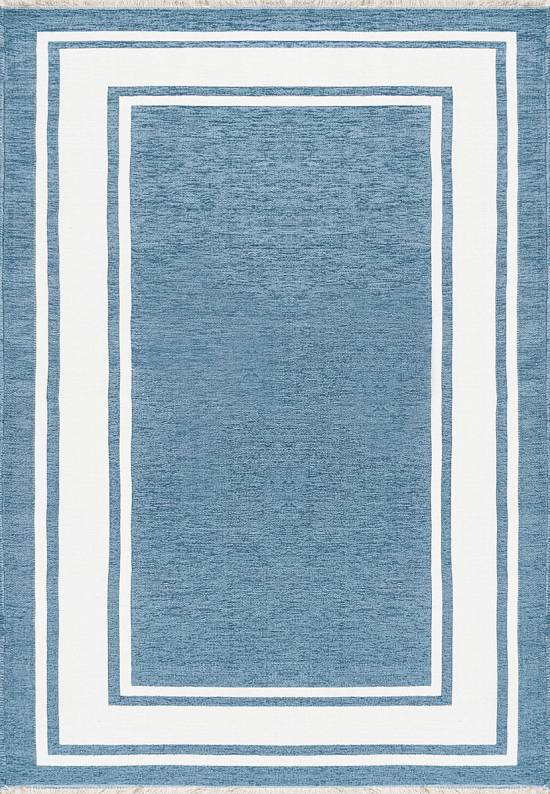Двусторонний безворсовый ковер NK 06 Blue White