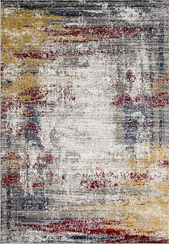 Современный синтетический ковер D838-Gray-Red