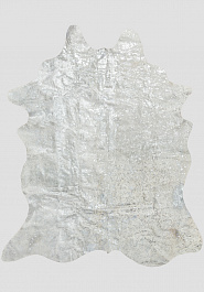 дизайн натуральной шкуры коровы хай-тек Серебро на белом 195