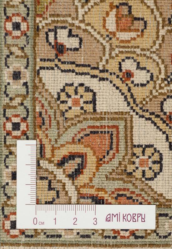 Шелковый ковер ручной работы из Индии 243523-Nain beige/green