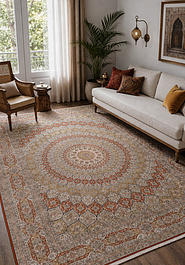ковер в интерьере Cashmir Hamadan Red Beige
