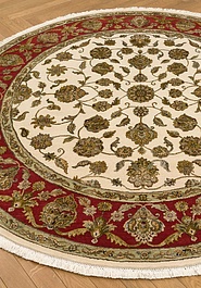 ковер в перспективе против ворса Kashan gold 10/10 CH-102-2-Ivory/Red круг