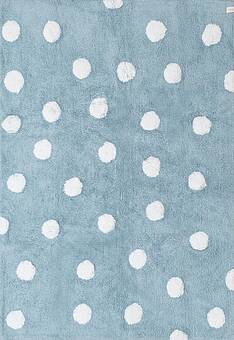 дизайн коврика для ванной Lorena Canals Cotton Polka Dots Blue-White