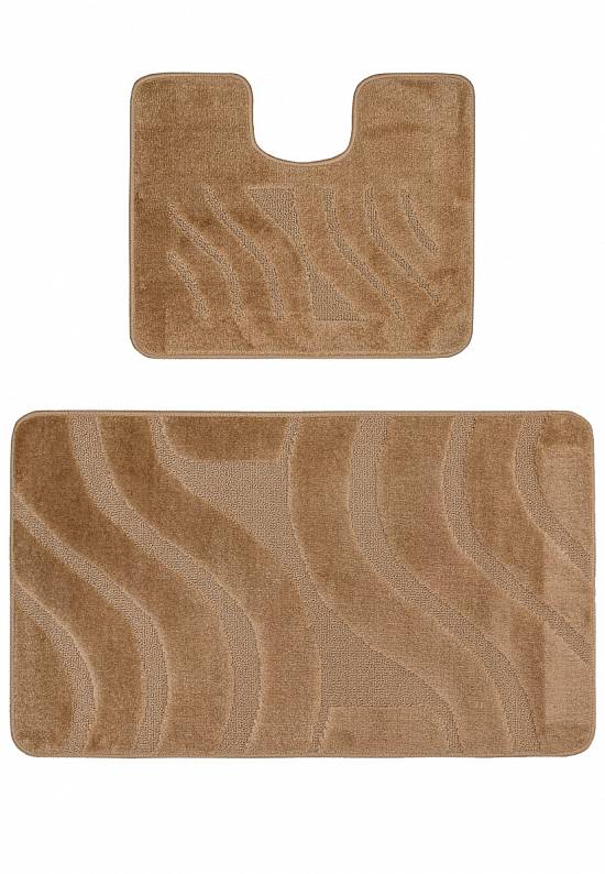 Комплект ковриков для ванной и туалета Symphony 2546 Light Brown BQ