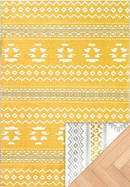 дизайн двустороннего безворсового ковра Noa Kilim NK 09 Grey Yellow