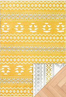 Двусторонний безворсовый ковер Noa Kilim NK 09 Grey Yellow
