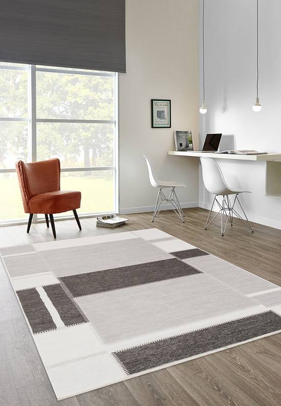 Двусторонний безворсовый ковер NK 08 Grey Antrasit