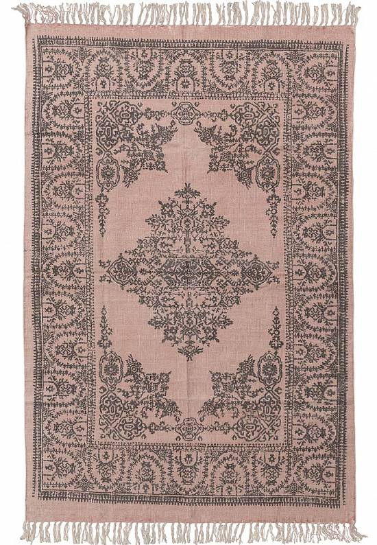 Безворсовый ковер из хлопка JHC-17-02 peach-dark grey