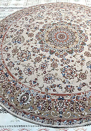 ковер в перспективе Mashad wool Brilliant Nain 5.75308-cream discount4 круг