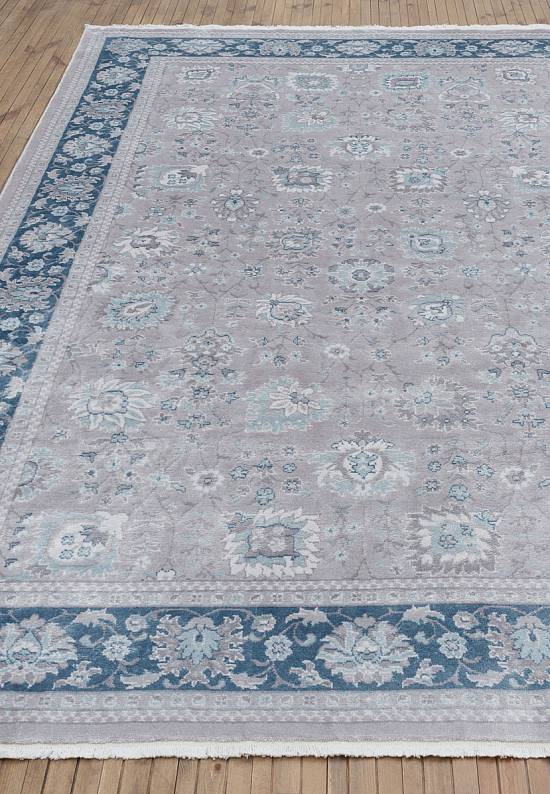 Классический винтажный ковер из бамбукововй вискозы 840-Grey Navy