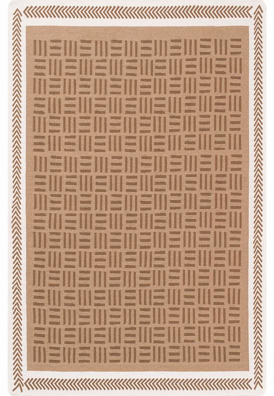 Безворсовый ковер из хлопка ARN 03 Brown White