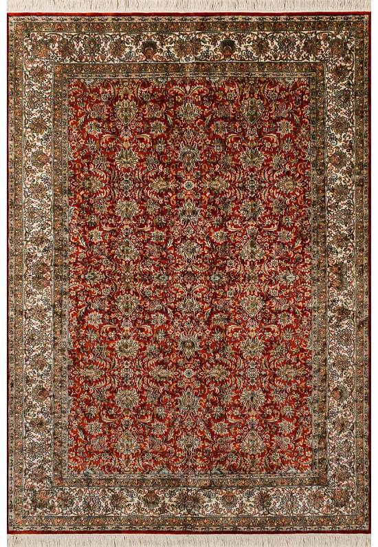 Шелковый ковер ручной работы из Индии 231488-Afshar red/beige