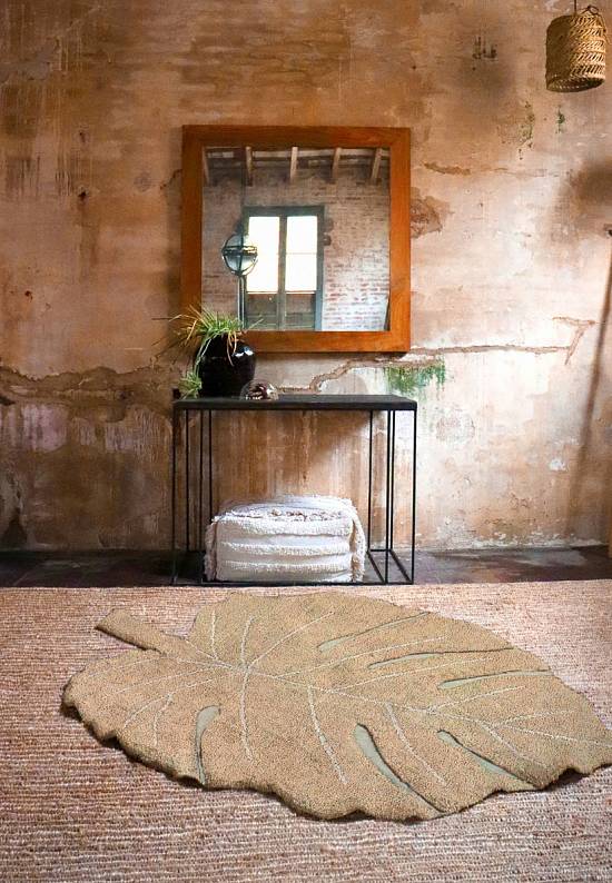 Детский стираемый ковер Monstera Olive