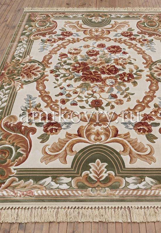Бельгийский рельефный ковер из вискозы 02C058-Green