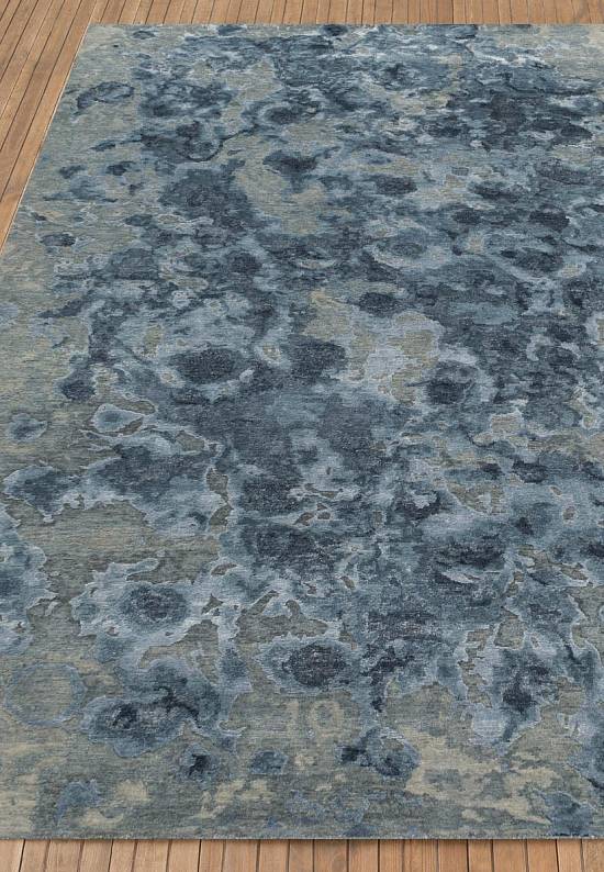 Индийский ковер ручной работы Flora Grey Blue