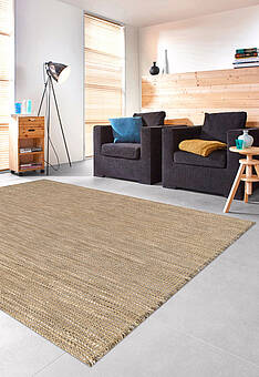 двусторонний безворсовый ковер в интерьере Doha DH 01 Beige