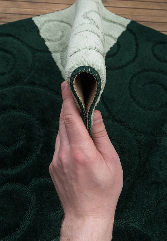 Зеленый комплект ковриков для ванной и туалета Sile 2536 Hunter Green BQF