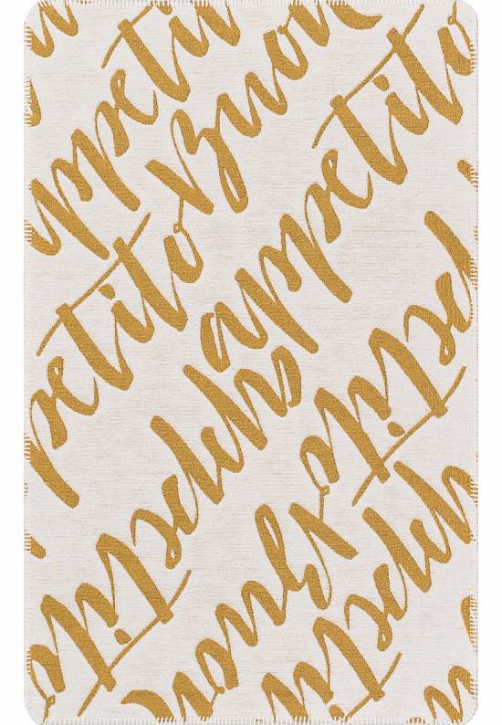 Безворсовый ковер из хлопка ARN 02 White Yellow