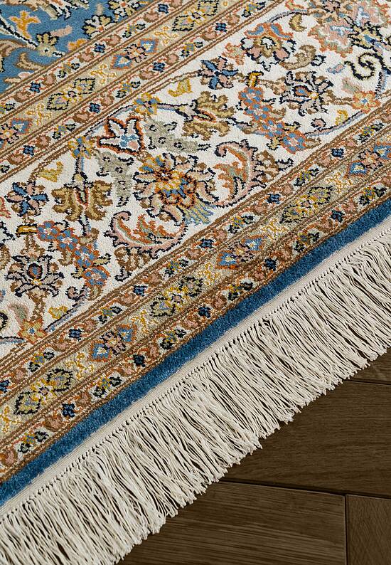 Шелковый ковер ручной работы 474885 Blue