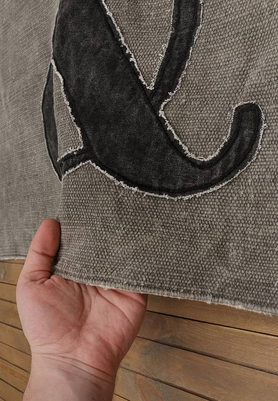 Безворсовый ковер из хлопка JHC-21 grey-black & patch