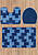 Комплект ковриков для ванной и туалета Bornova 2582 Dark Blue BQF