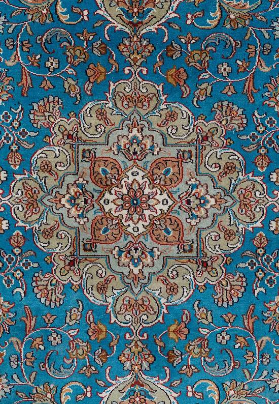 Шелковый ковер из Индии Semnan Sky Blue