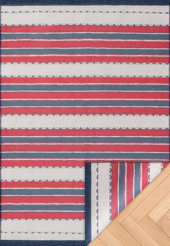 Двусторонний ковер из хлопка ARC 05 Red Navy