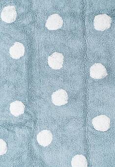 фрагмент коврика для ванной Lorena Canals Cotton Polka Dots Blue-White