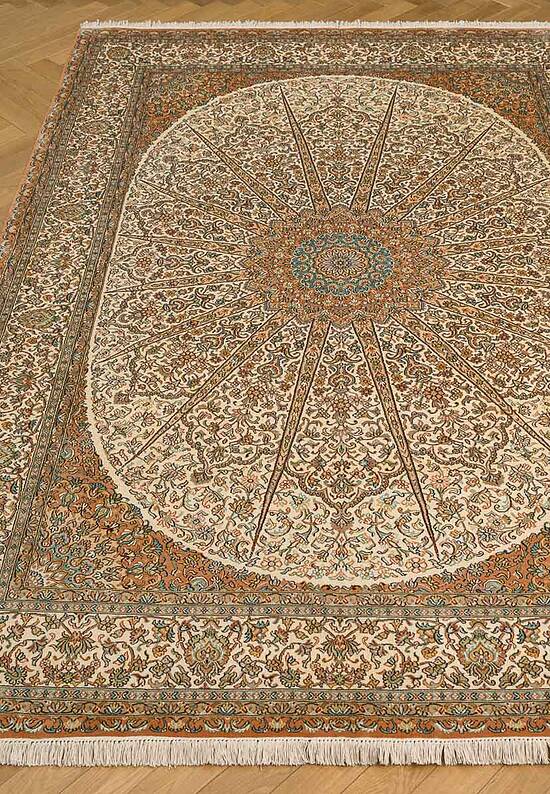 Шелковый ковер ручной работы IIST-GI97K25EJ Kashan Cream