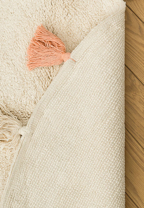 Современный хлопковый ковер Colorful White Pink