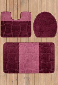 дизайн комплекта ковриков для ванной Confetti Bath Maximus Sariyer 2576 Aubergine BQF