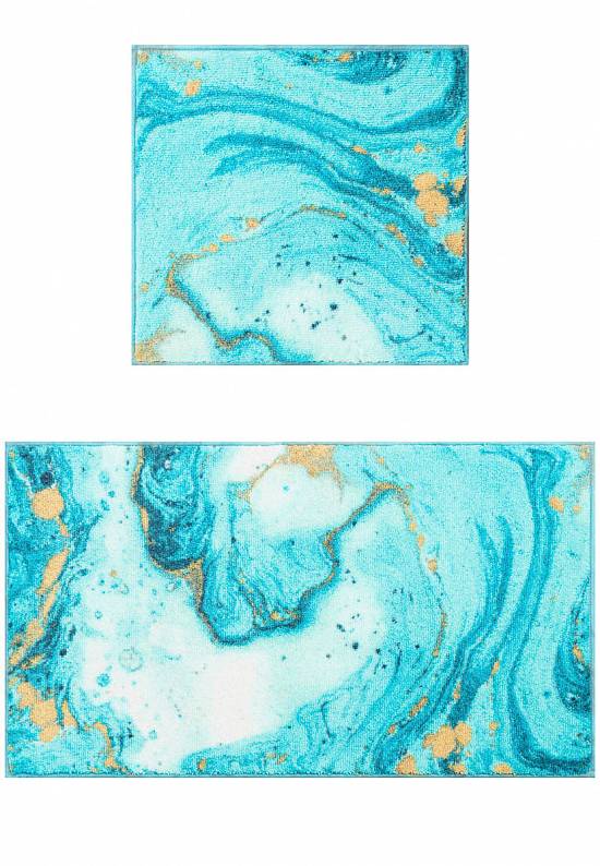 Комплект ковриков для ванной и туалета Water Foam 01 Blue