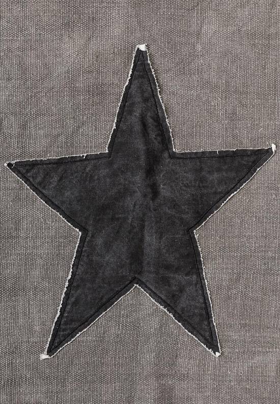 Безворсовый ковер из хлопка JHC-22 grey-black star patch