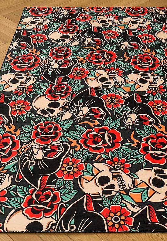 Безворсовый ковер для подростка Old School Pattern