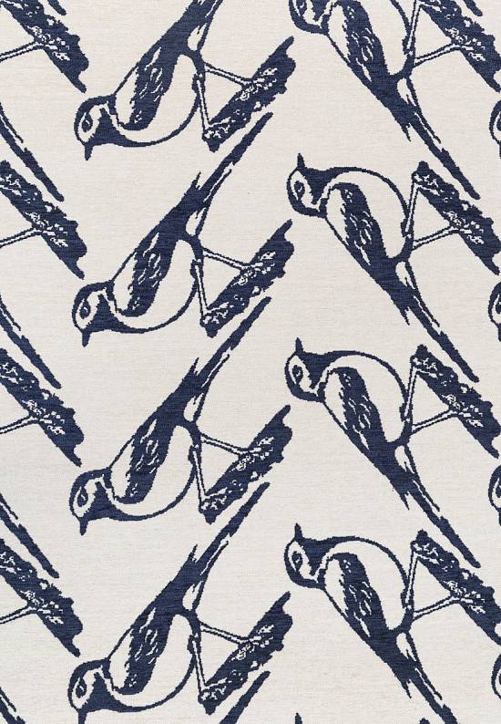 Гобеленовый ковер Birds-dark blue/white