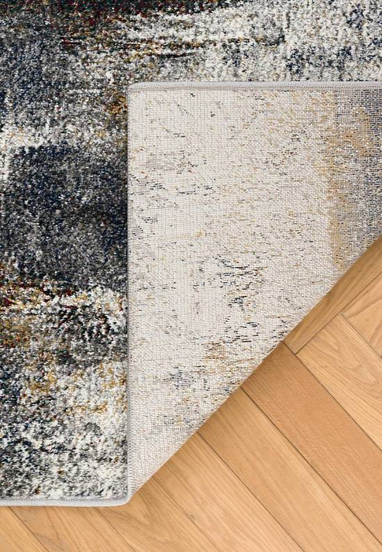 Современный синтетический ковер D821-Gray-Red