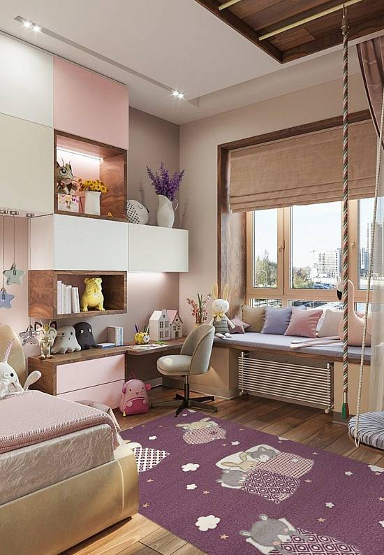 Недорогой современный ковер 2922-Light Purple