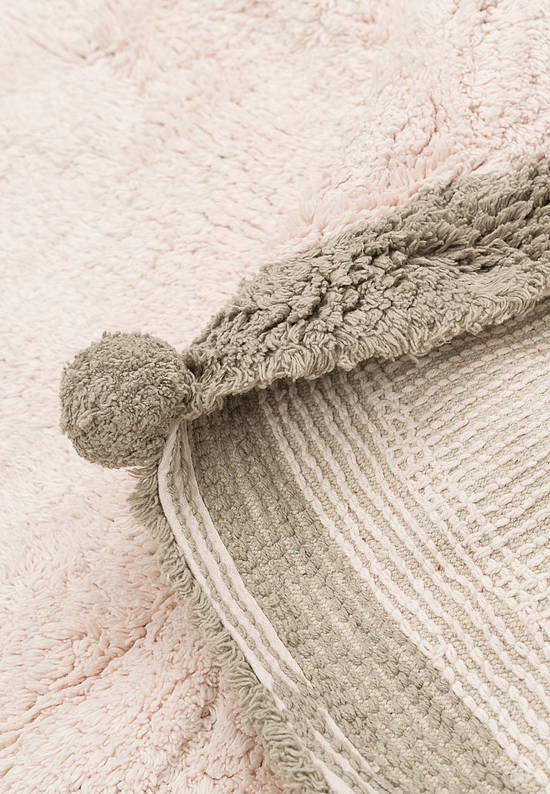 Детский стираемый ковер Pom-poms Soft Pink-Grey