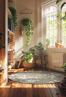 безворсовый ковер в интерьере Petals LP5231-L284