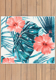дизайн коврика для ванной Confetti Bath Bella Hibiscus 03 Coral
