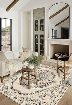 безворсовый ковер в интерьере Art Rugs Kilim Addis Ababa Black