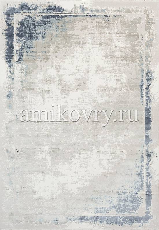Винтажный турецкий ковер из шерсти и вискозы 637-Beige Blue