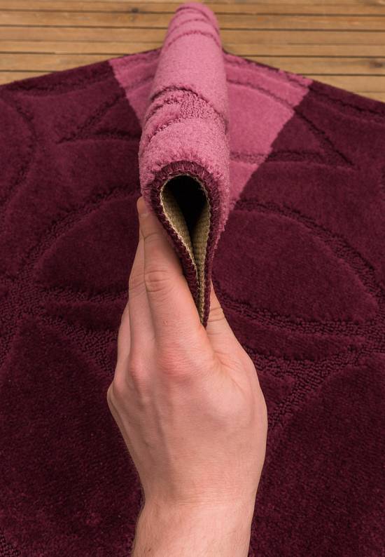 Бордово-фиолетовый комплект ковриков для ванной комнаты и туалета Erdek 2576 Aubergine BQ