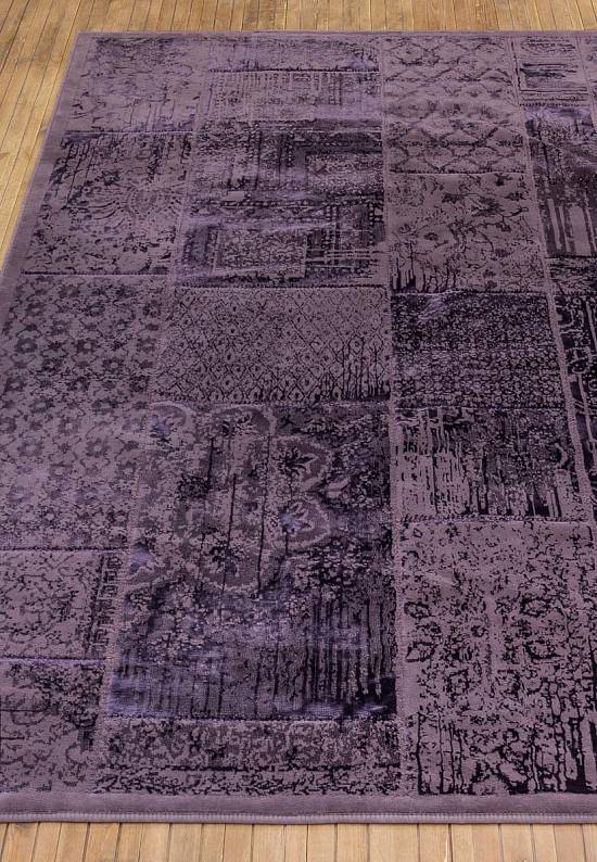 Турецкий ковер из хлопка и вискозы Patchwork Damson